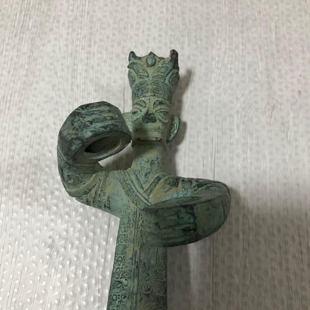 三星堆　立人像レプリカ　精密ブロンズ