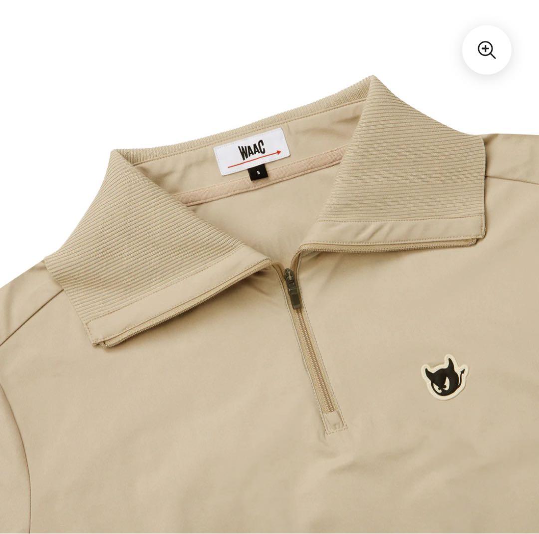 値下げ【超美品】WAAC WOMEN トリコットタフタハーフジップ ベージュ