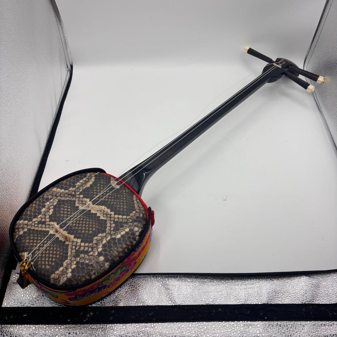 沖縄 三線 人工皮革 蛇柄 ソフトケース