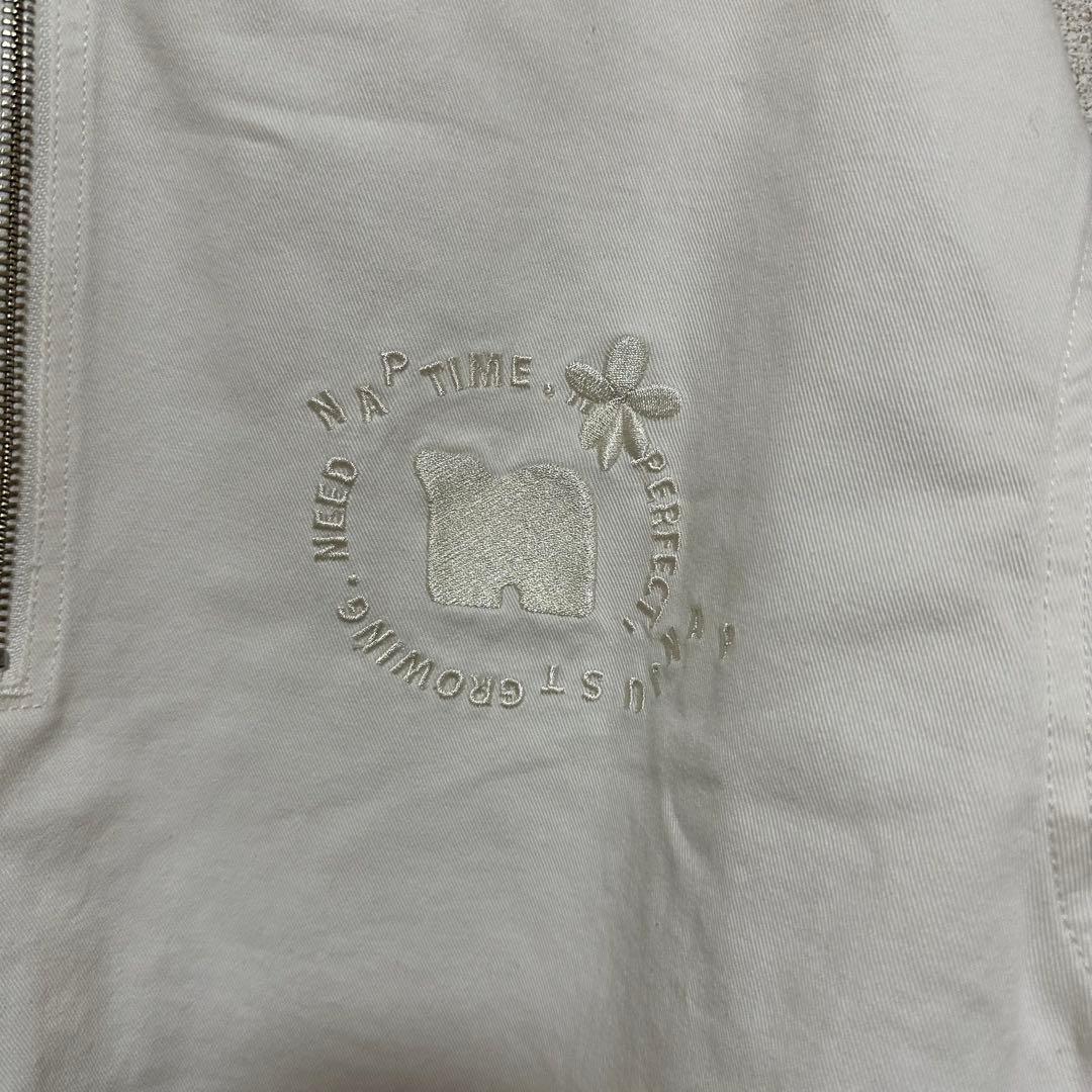 Naptime デニムプルオーバージャケット-WHITE