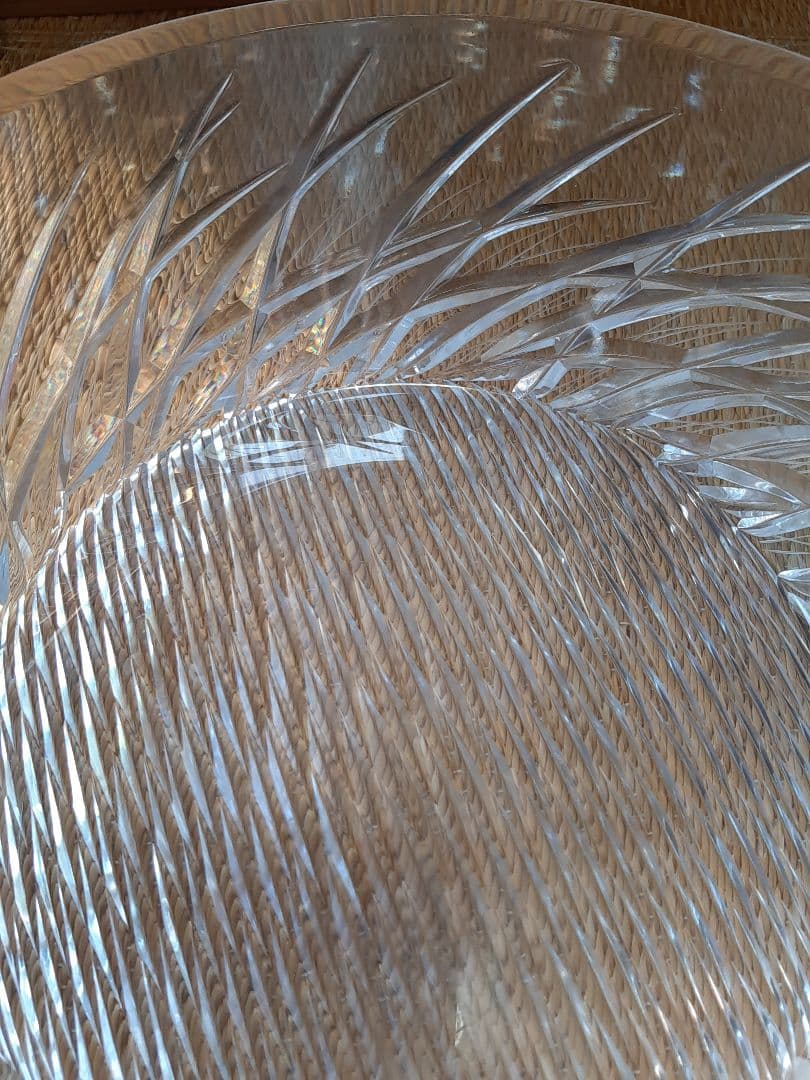 茶道具　ギヤマン（義山）平水指　漆蓋付き 共箱　水差 水入れ　平　硝子　ガラス