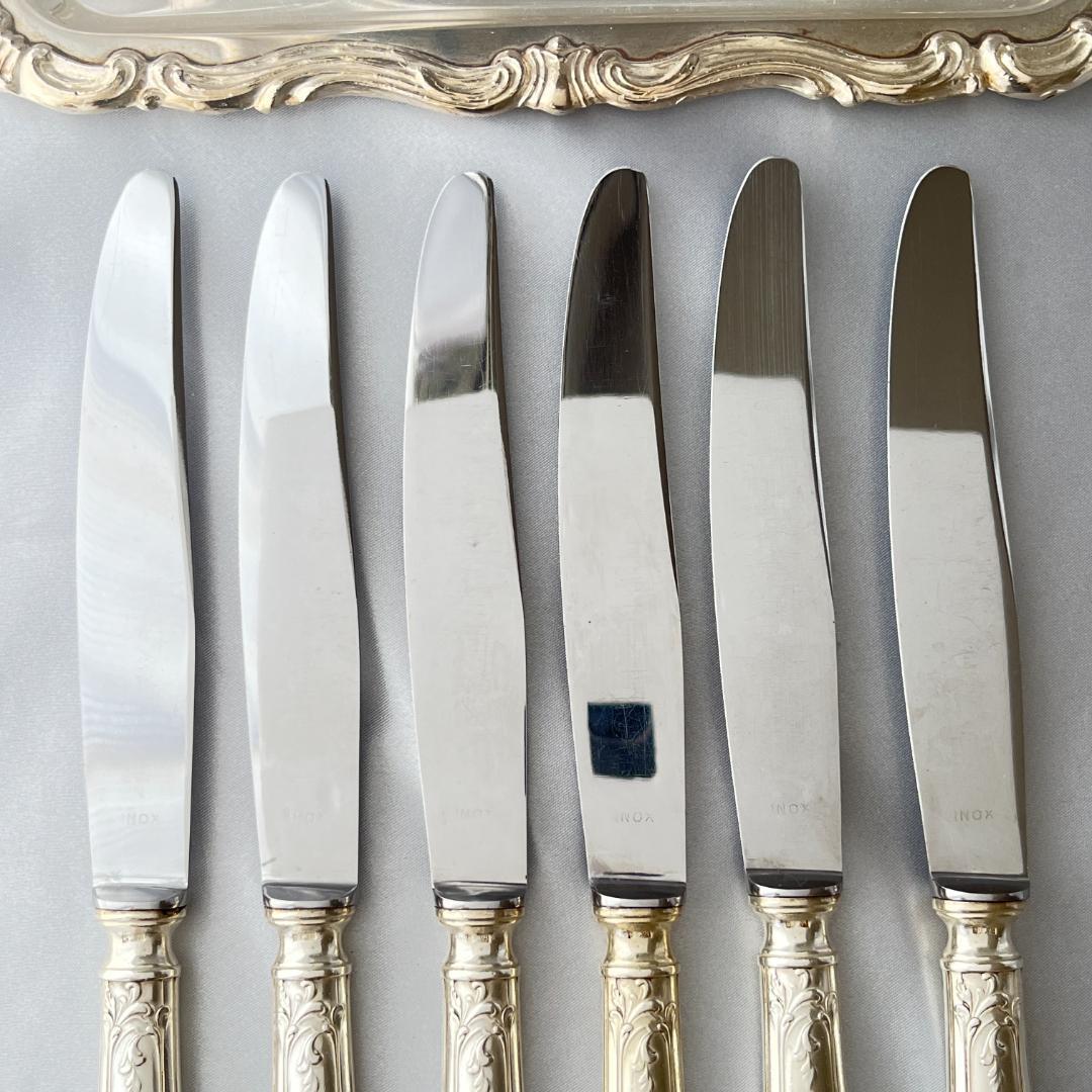 【仏蘭西】 Louis XV ディナーナイフ 6本【シルバープレート】