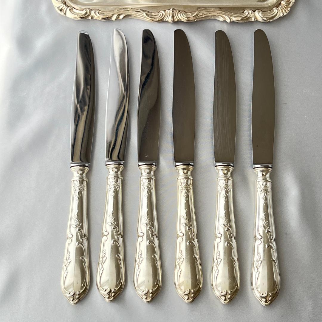 【仏蘭西】 Louis XV ディナーナイフ 6本【シルバープレート】