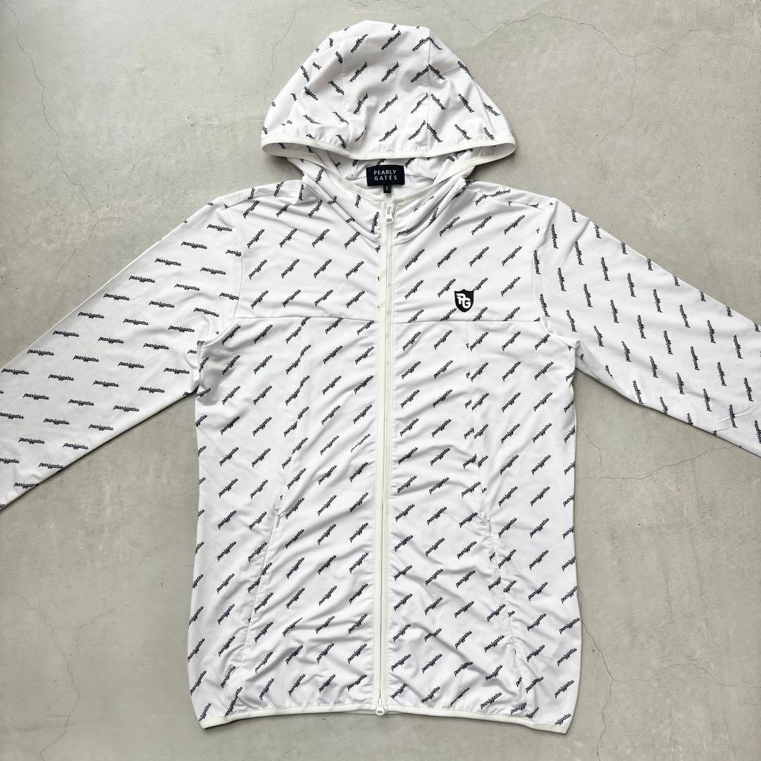 【21年モデル】PEARLY GATES ダブルジップパーカー ロゴ総柄 薄手