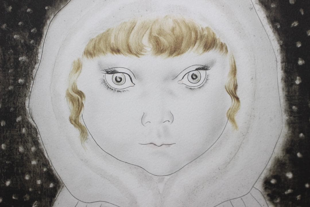 藤田嗣治 エスタンプリトグラフ「雪ん子」 10/75