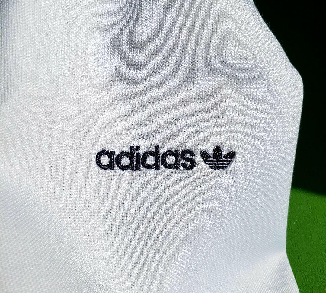 ★アディダス ベッケンバウアー トラックジャケット 刺繍ロゴ 白 ネイビー★