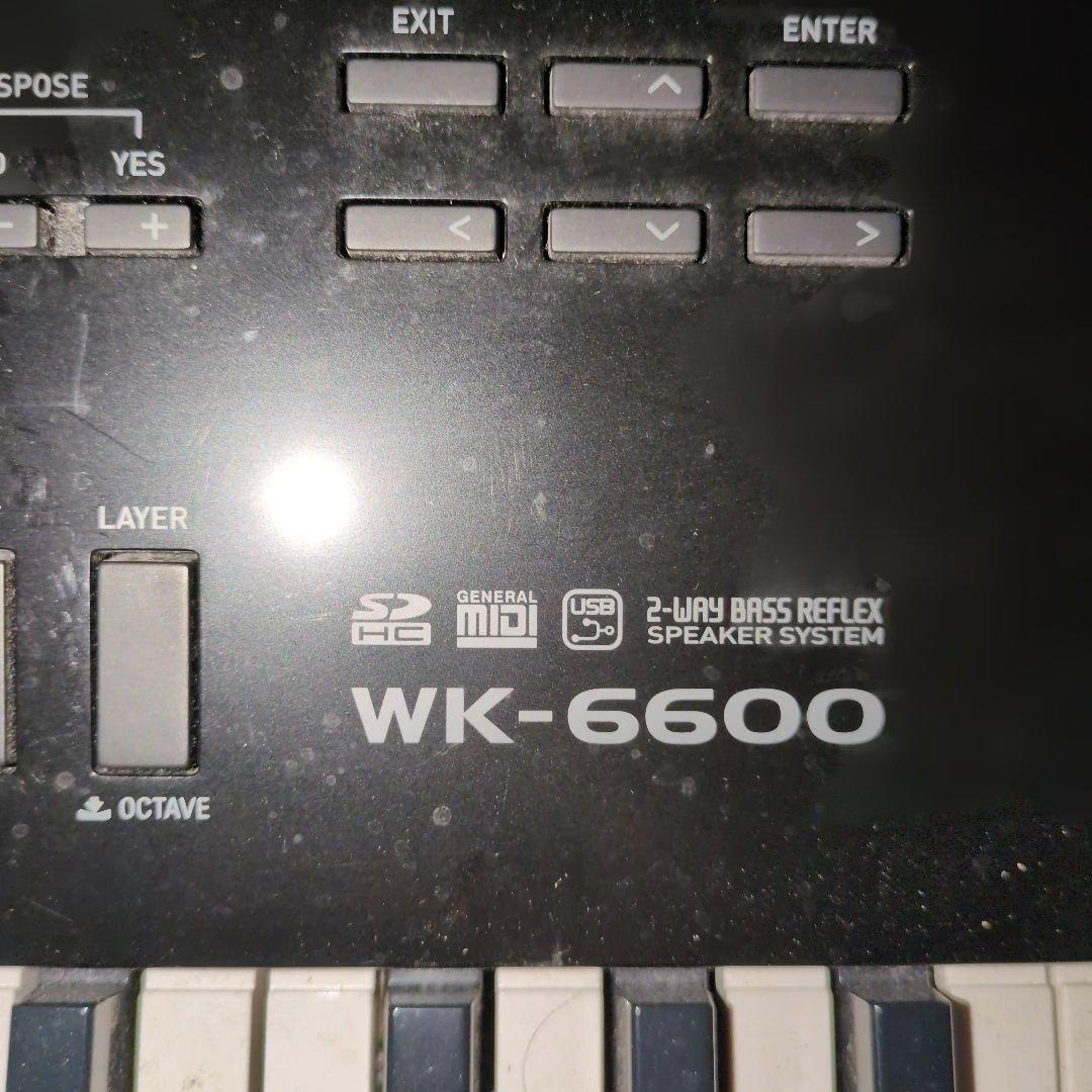 CASIO　WK-6600　本体　譜面台　アダプター
