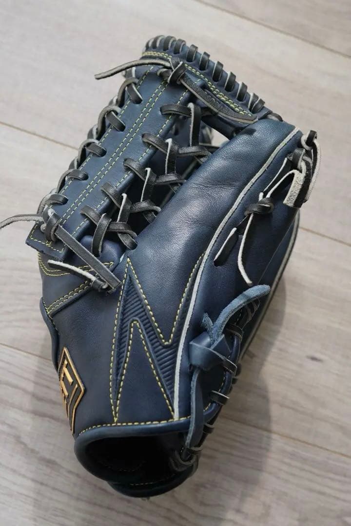 ZETT ネイビー　軟式少年　外野手用グローブ