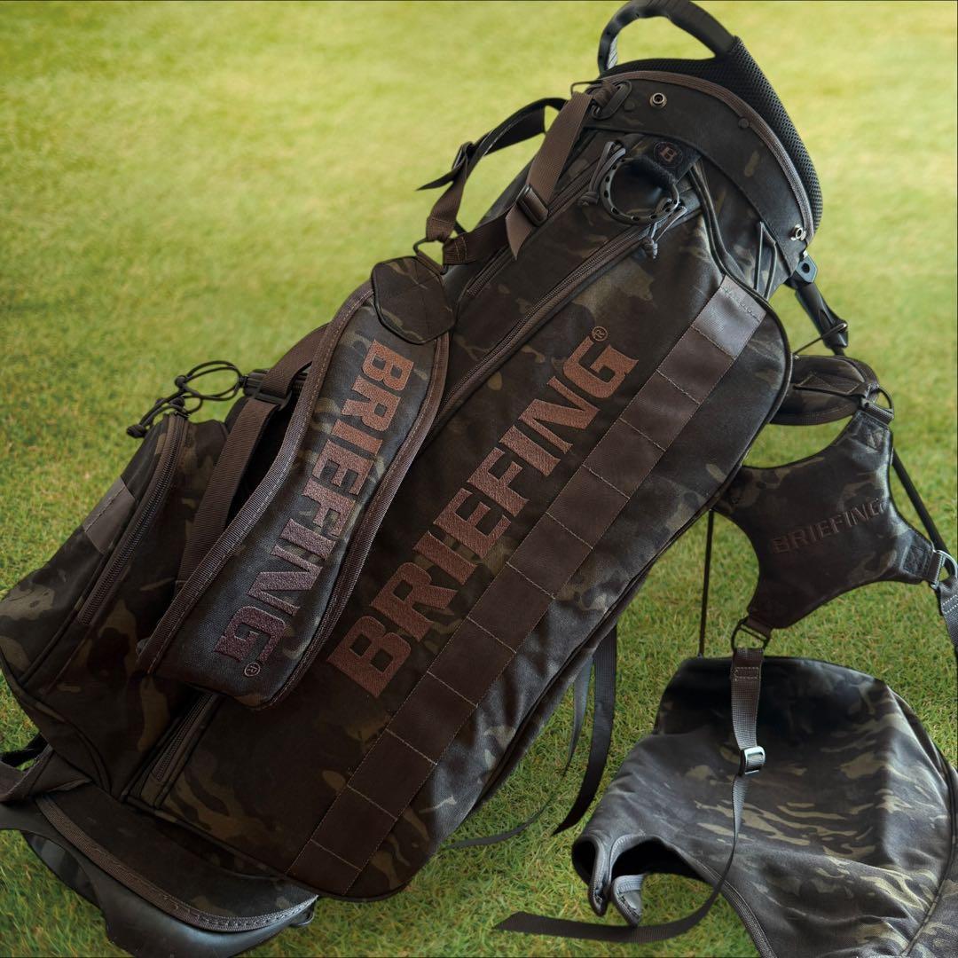 おまけ有　ブリーフィング　キャディバッグ　迷彩　カモフラ　黒　グリーン　CR-4