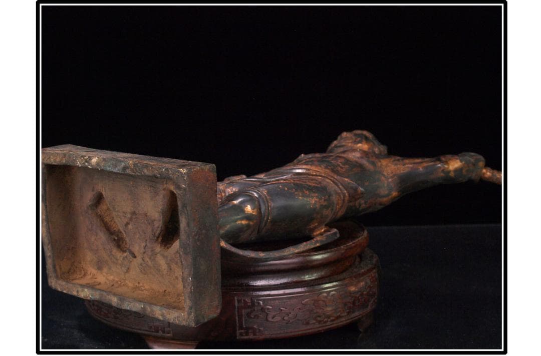 骨董市掘り出し品　貴重品　唐時代銅製仏像　唐物骨董品 DE833C1-3