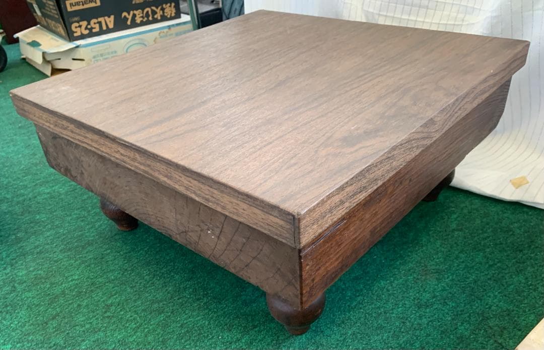 アンティーク!! 本榧 碁盤 囲碁 へそ無し 蓋付き 明治元年 現状品!!