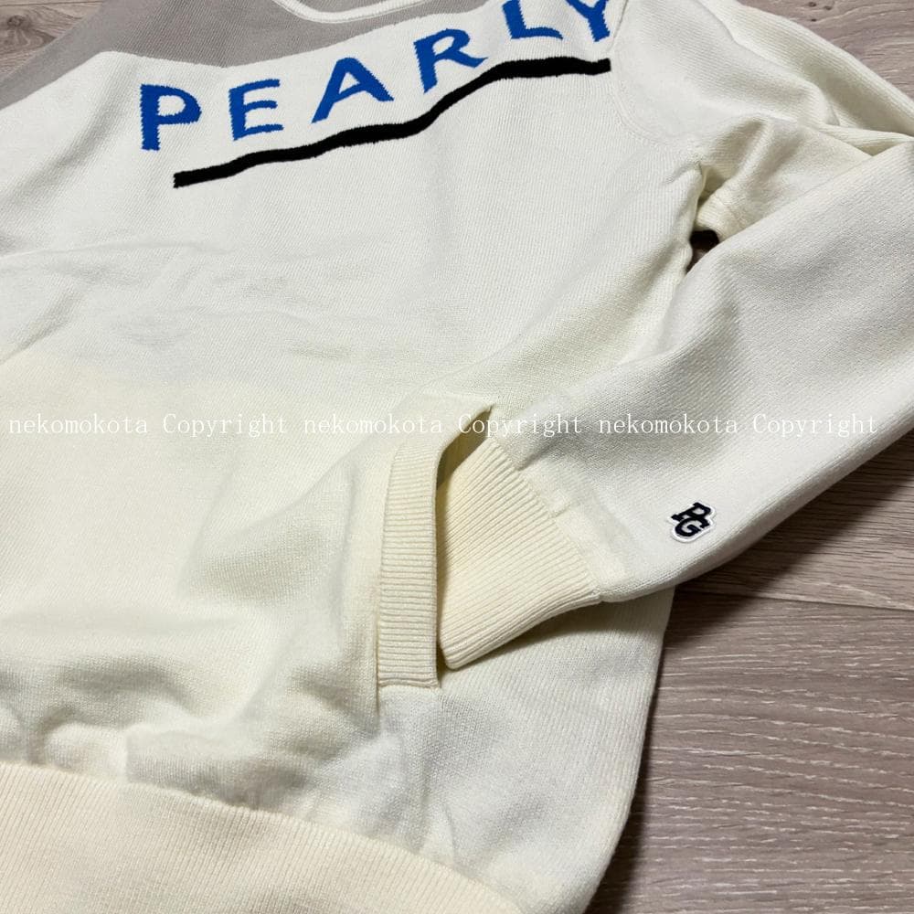 パーリーゲイツ ストレッチ天竺 ボーダージャガード ツインニット パーカー 4