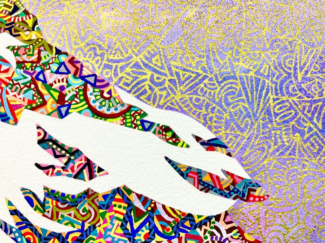 値下げ　原画　カラス　鳥　動物画　絵画　アクリル画　現代アート　細密画　一点物