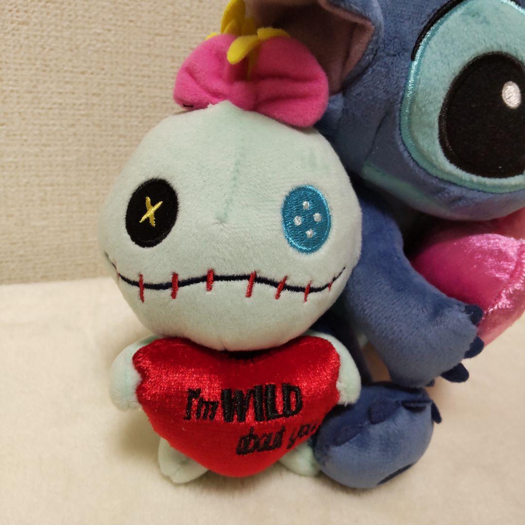 ディズニーストア　スティッチ＆スクランプ　バレンタインぬいぐるみ