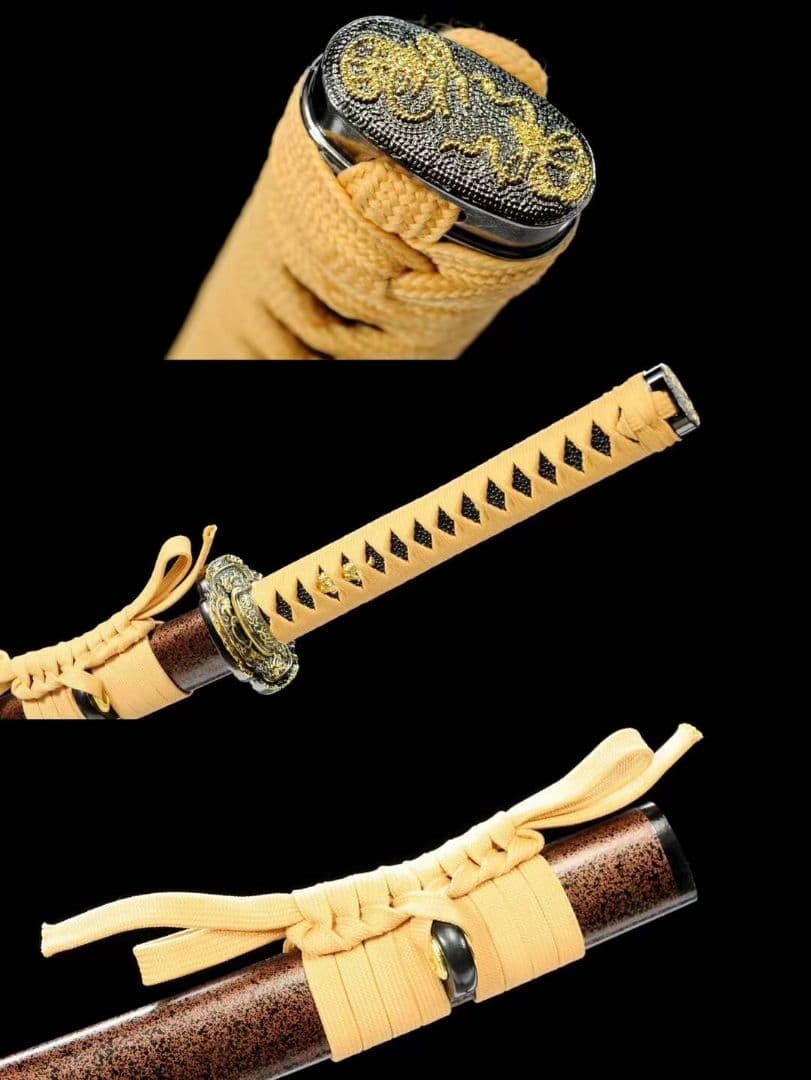 ダマスカス発赤武者刀【千秋】武具　刀装具　日本刀　模造刀 居合刀