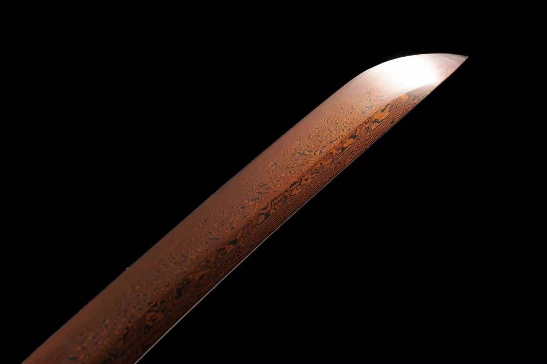 ダマスカス発赤武者刀【千秋】武具　刀装具　日本刀　模造刀 居合刀