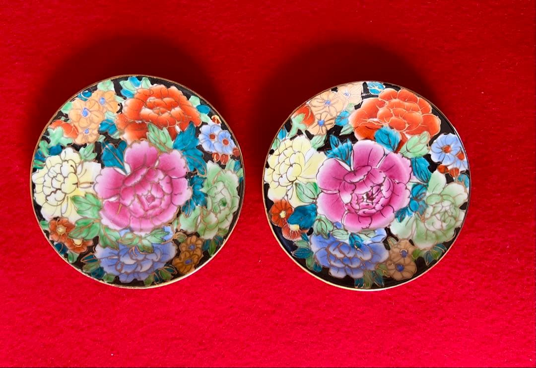 中国美術古玩 汕彩 百花不落地Tea Cup Coffee Cupカップソーサー