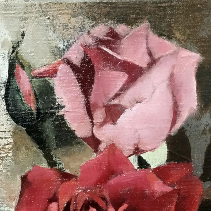 ☆ 森崎 幸 ☆「 薔 薇 」油絵　SM　独立美術会員