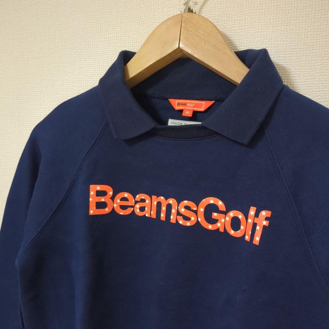 ★美品★BEAMS　GOLF　星柄ロゴダンボールプルオーバー　サイズ　M