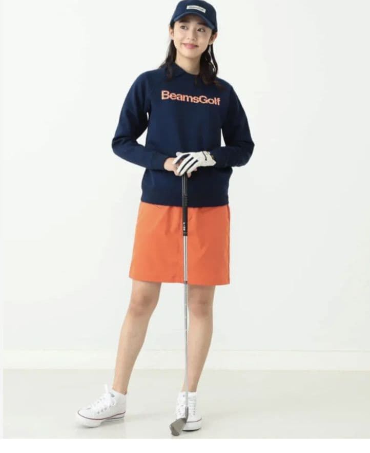 ★美品★BEAMS　GOLF　星柄ロゴダンボールプルオーバー　サイズ　M