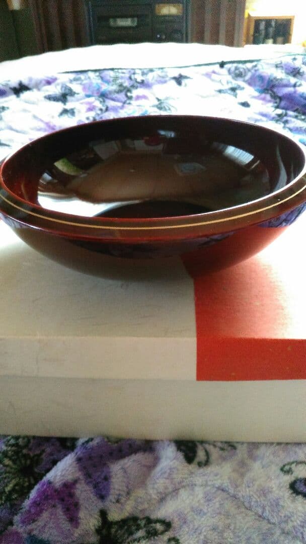 松田真扶　越後漆器　菓子入れ　傷あり