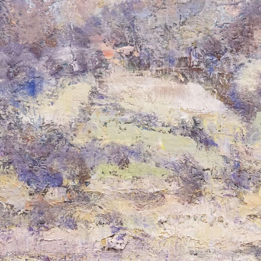 平田國廣『晩秋山村』10号 風景画 油彩 油絵 絵画 肉筆 額装