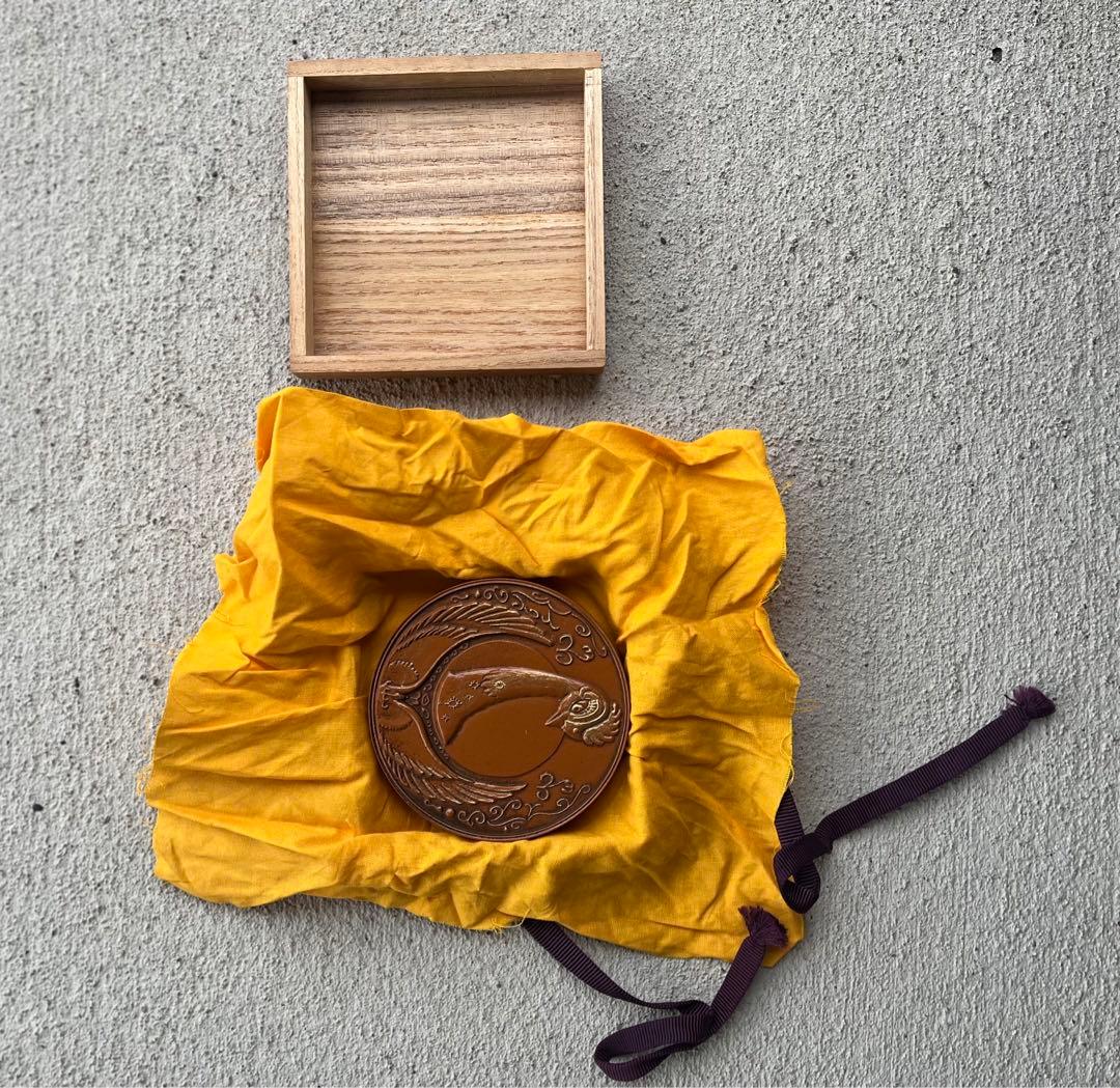 手塚治虫漫画『火の鳥』モチーフ　銅製の朱肉入れ