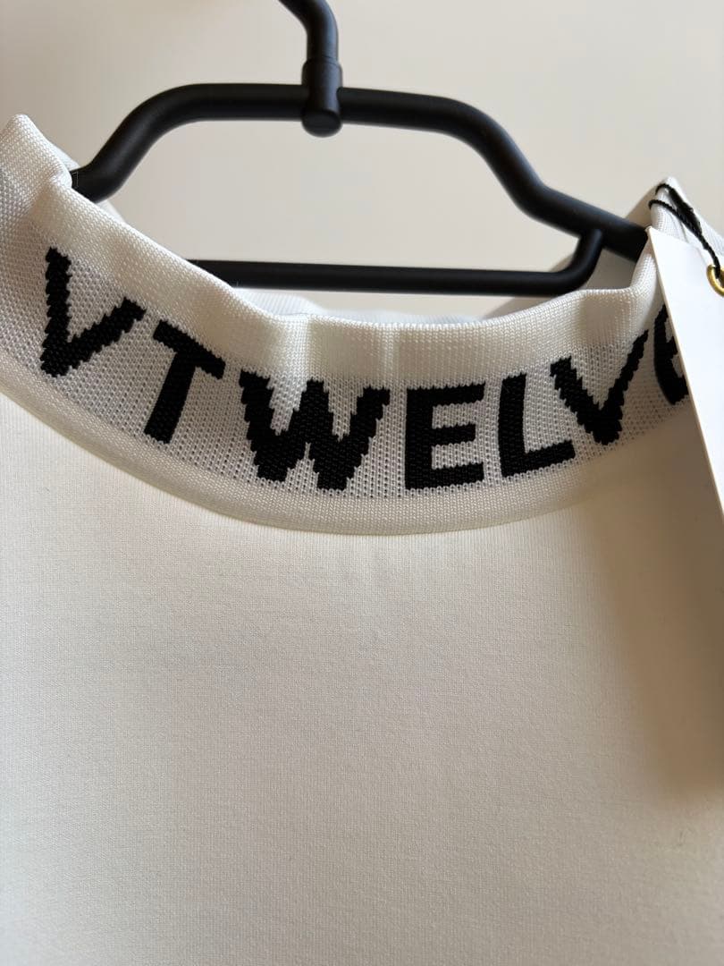 V12 ヴィ・トゥエルブ ホワイト 長袖 モックネック スウェット L 新品