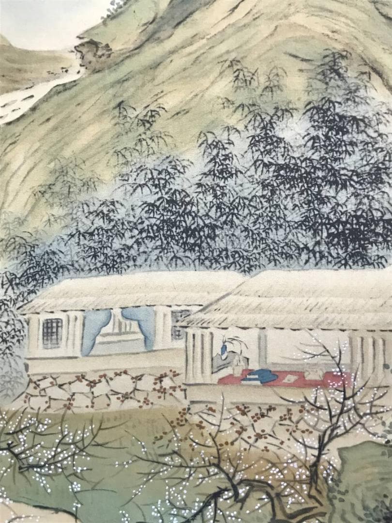 複製/高橋草坪/元吉/林和靖図/青緑梅花山水図/掛軸/名家伝来/AC-732