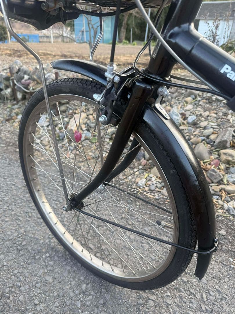 電動アシスト自転車 黒 バスケット付き