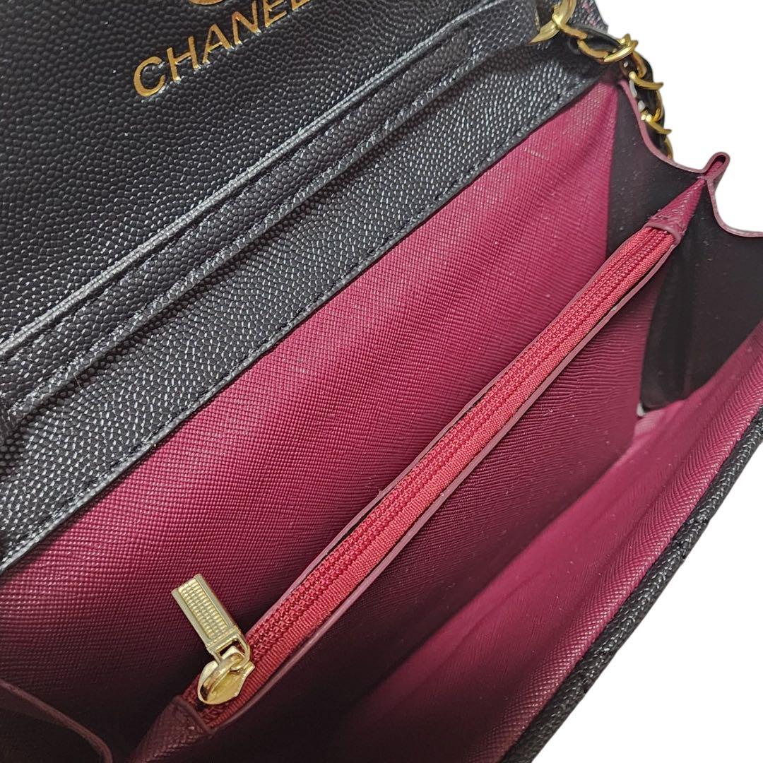 CHANEL　長財布　チェーンウォレット　黒　ノベルティ