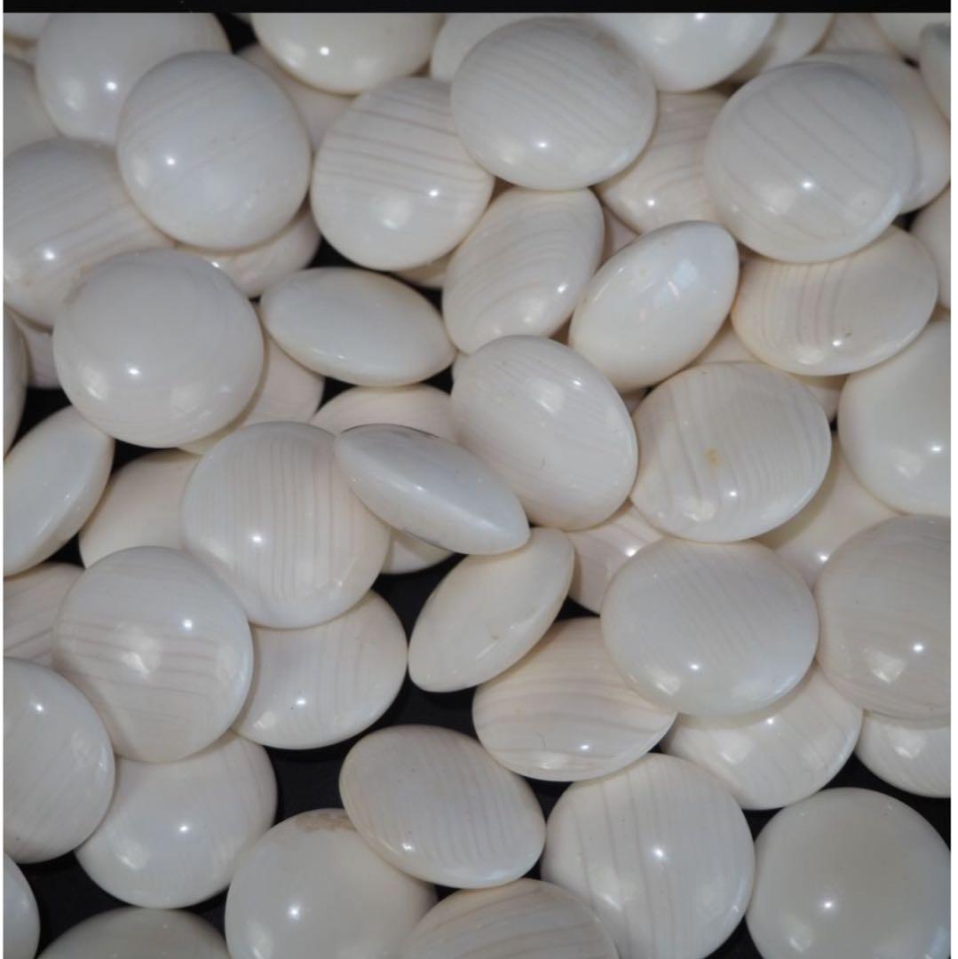 送料無料　日向特製　蛤碁石35号・碁笥セット　旧家蔵出