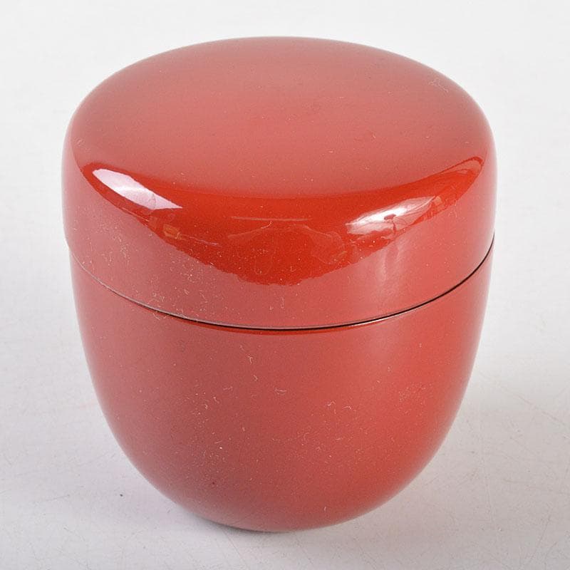 茶道具　加賀蒔絵師　目代春帆作　朱塗　棗　共箱　V　R5461