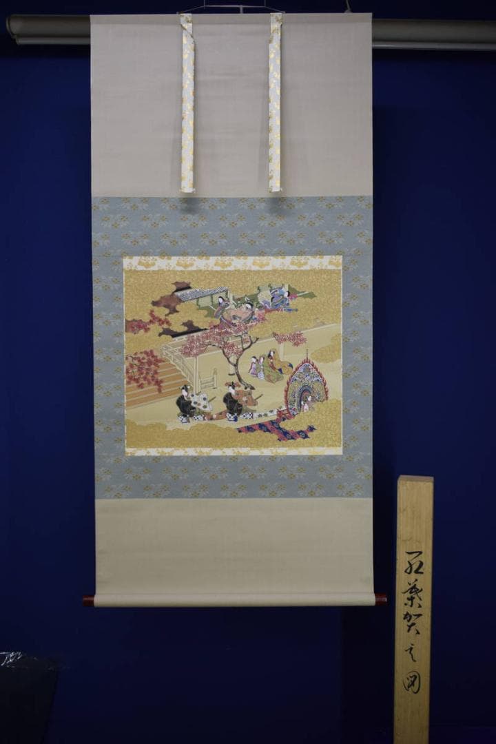 複製/土佐光起/紅葉人物図/工芸/桐共箱付/布袋屋掛軸HH-491