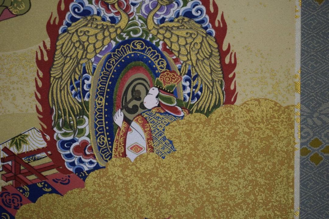 複製/土佐光起/紅葉人物図/工芸/桐共箱付/布袋屋掛軸HH-491