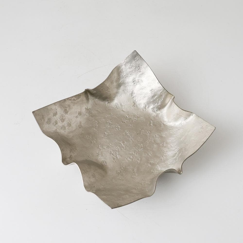 高岡銅器 保峰作 純錫 うつわ 煎茶道具 金属工芸 菓子器 菓子鉢 640ｇ