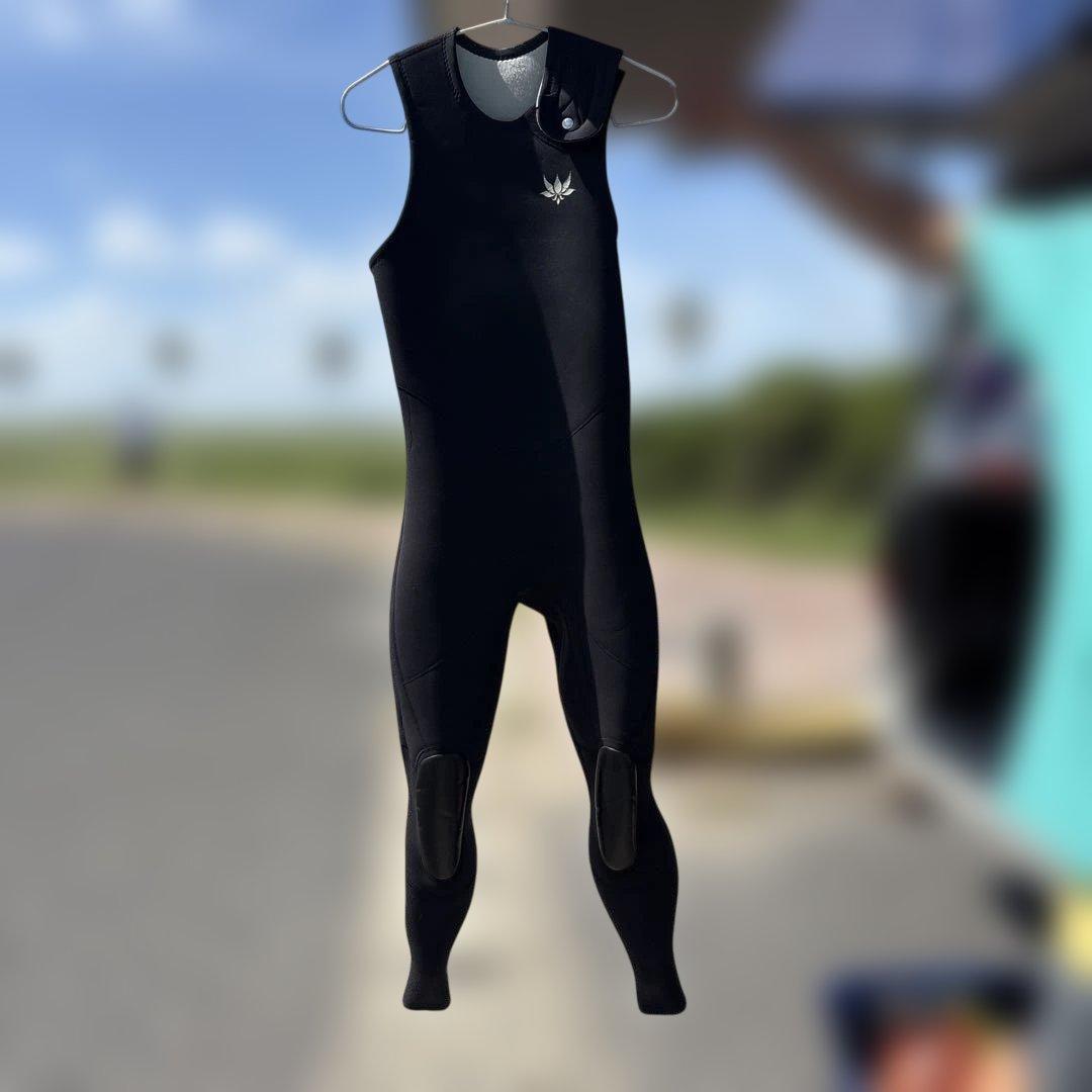 AXXE ブラック ロングジョン ウェットスーツ 膝パッド付き　 上下セット