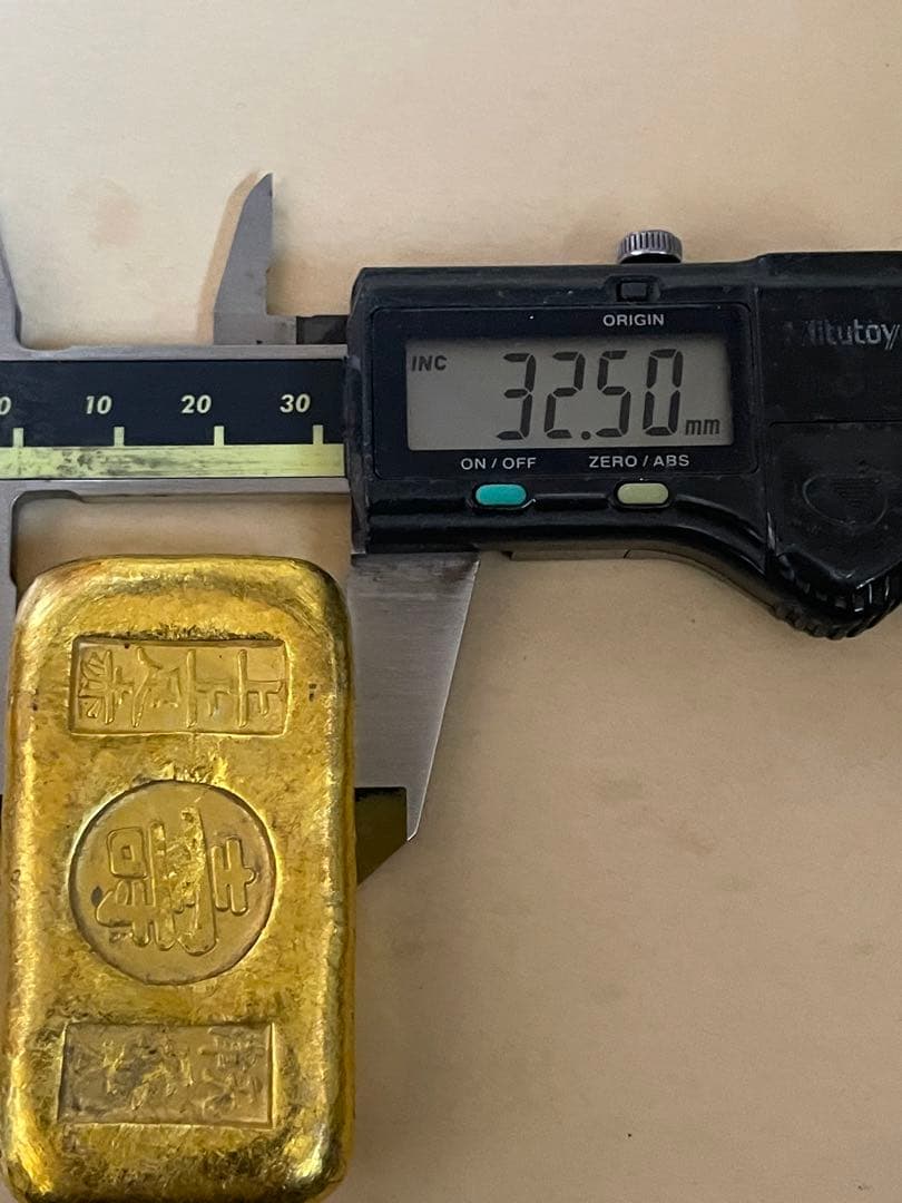 中国古金貨 金貨 金塊　寿　天津天太　足赤 208.83g