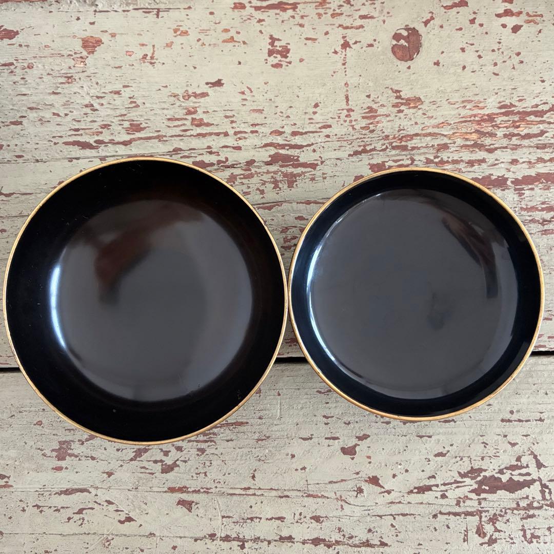 波千鳥　吸物碗　5客　蓋付き　漆　蒔絵　工芸　器　和食器　25.10.16-2