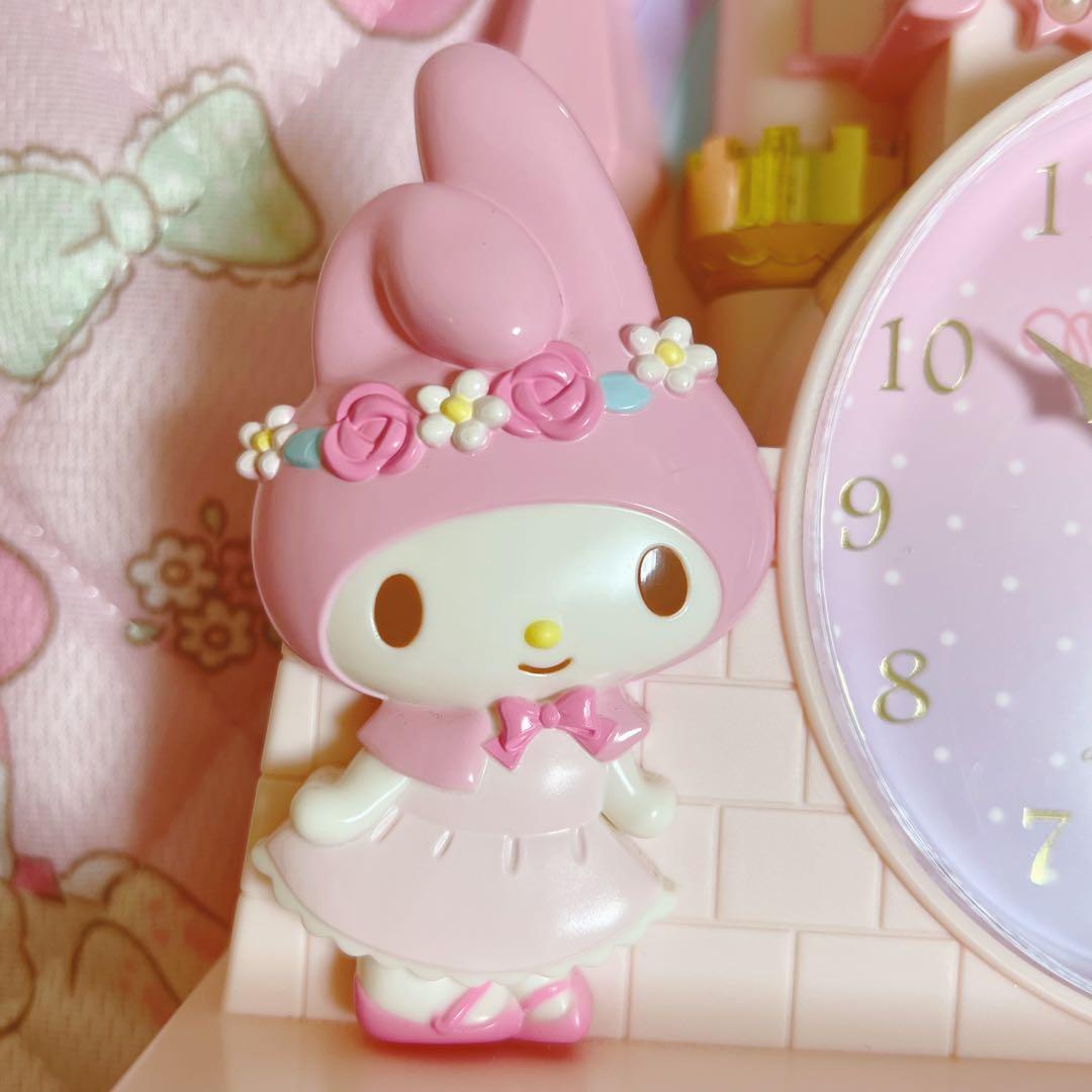 【タイムセール】マイメロ　お城型　チェスト付きクロック　置き時計