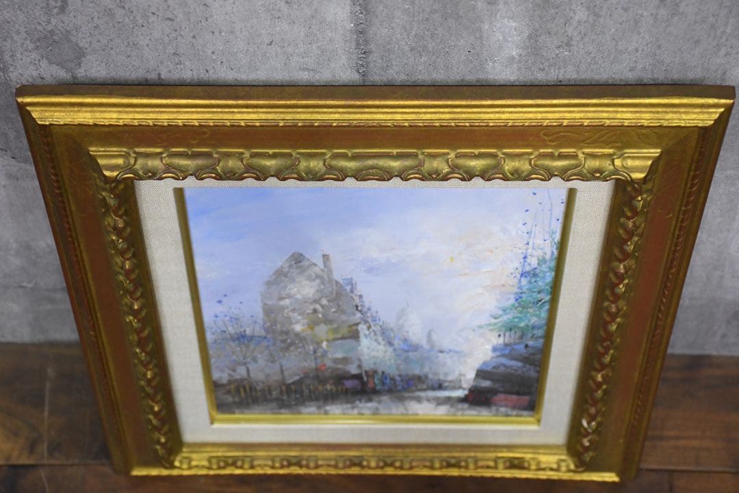 EDK111 田巻洋一 サクレクール寺院 モンマルトル F3号 油彩画 額装