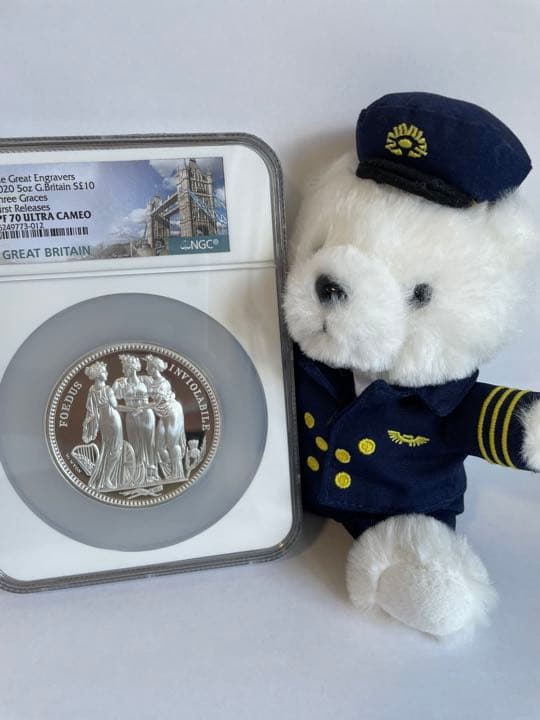 値下げしました！イギリス スリーグレイセス 大型5オンス 銀貨