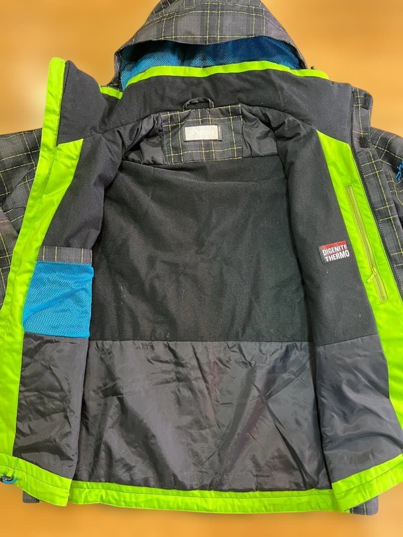 Phenix スキー中綿入りウェア メンズ ブラック/グリーン 上/ｌ　下/ｍ