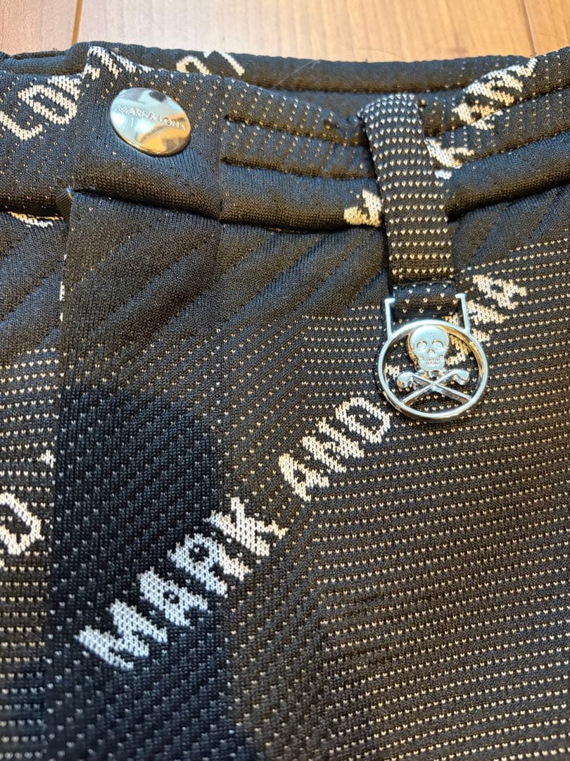 MARK&LONA マークアンドロナ　総柄　ロゴ　パンツ　メンズ　ゴルフ 黒　S