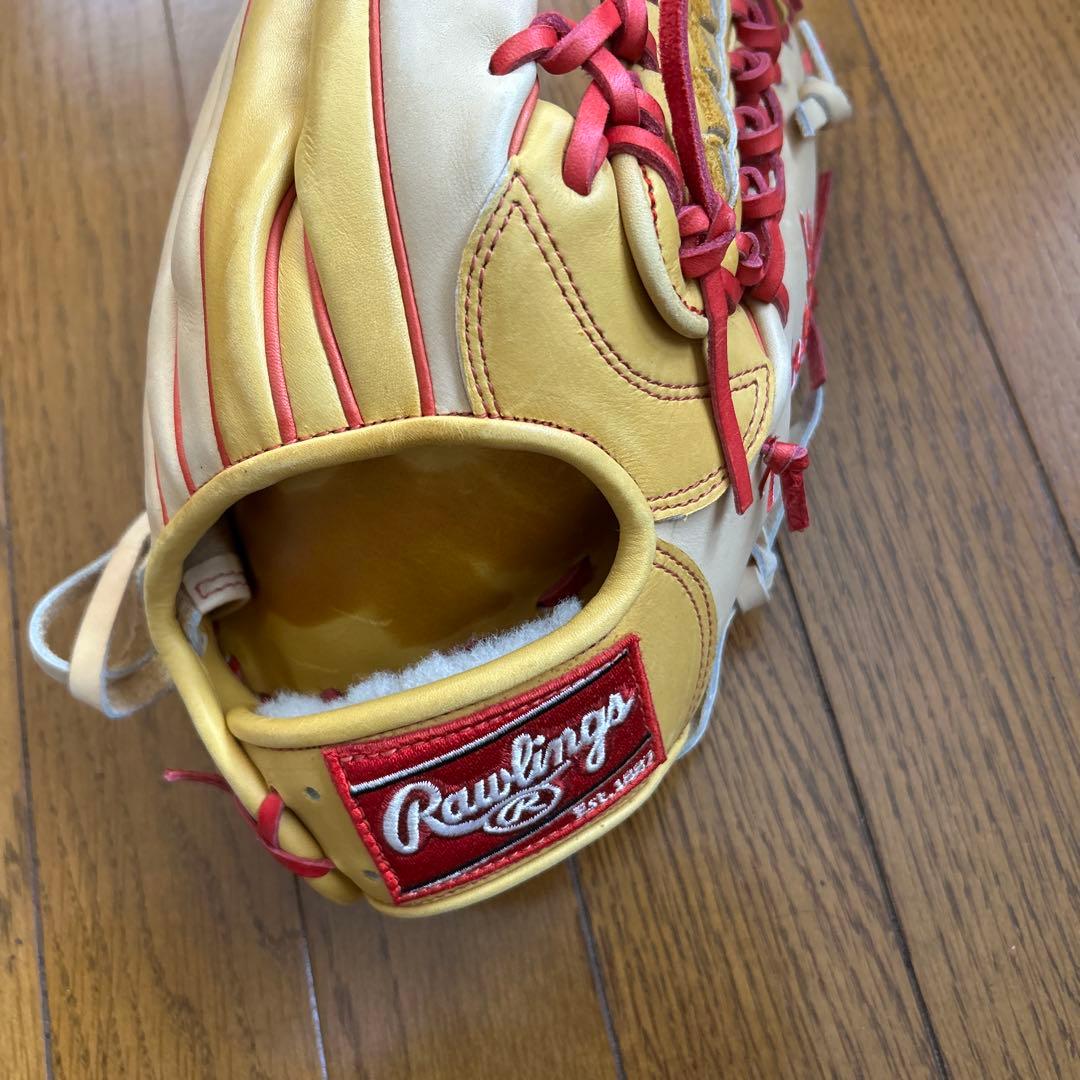 Rawlings 硬式グローブ ベージュ/赤 阪神今岡選手グラブ