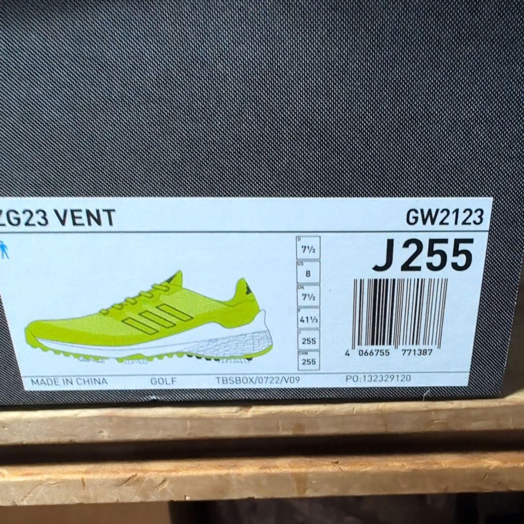 新品　adidas ZG23 VENT ゴルフシューズ 25.5cm　イエロー