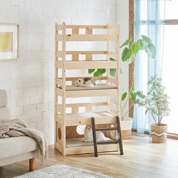 木製多段階キャットタワー・5段ベッド