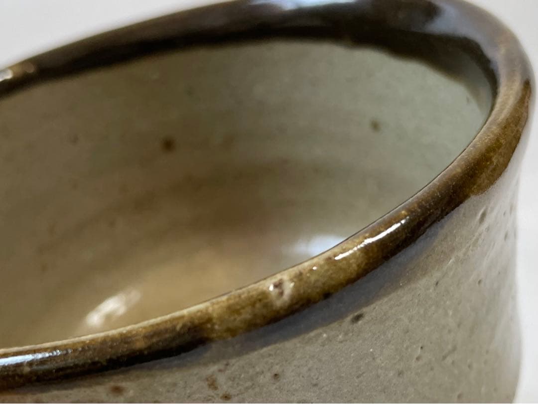 陶芸家　人間国宝　浜田庄司　濱田庄司　縁黒　茶碗　皮鯨　抹茶碗　益子焼　共箱