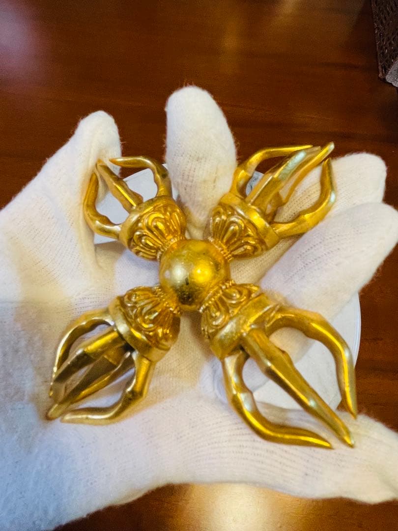 即日発送 チベット密教新品 カツマ 羯磨 十字 金剛杵 ダブルドルジェ 210g