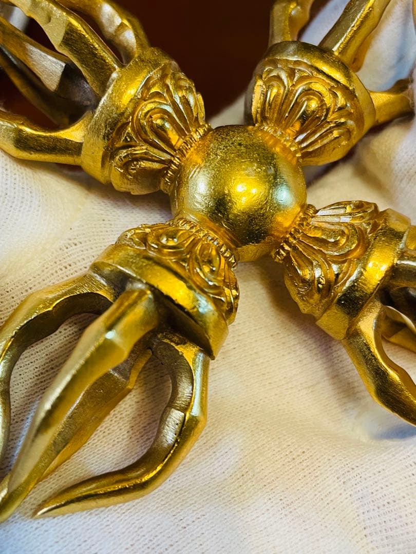 即日発送 チベット密教新品 カツマ 羯磨 十字 金剛杵 ダブルドルジェ 210g